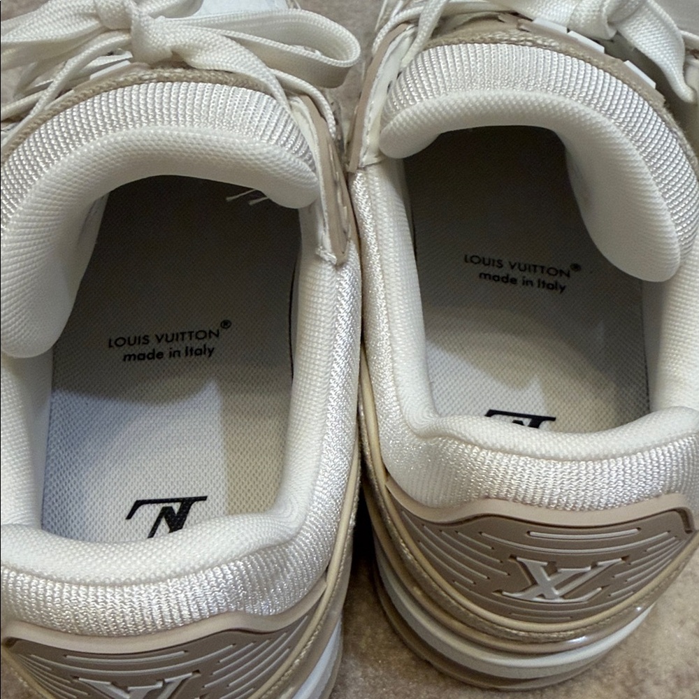 Louis Vuitton Tan and Cream Sneakers - Picture 3 of 7